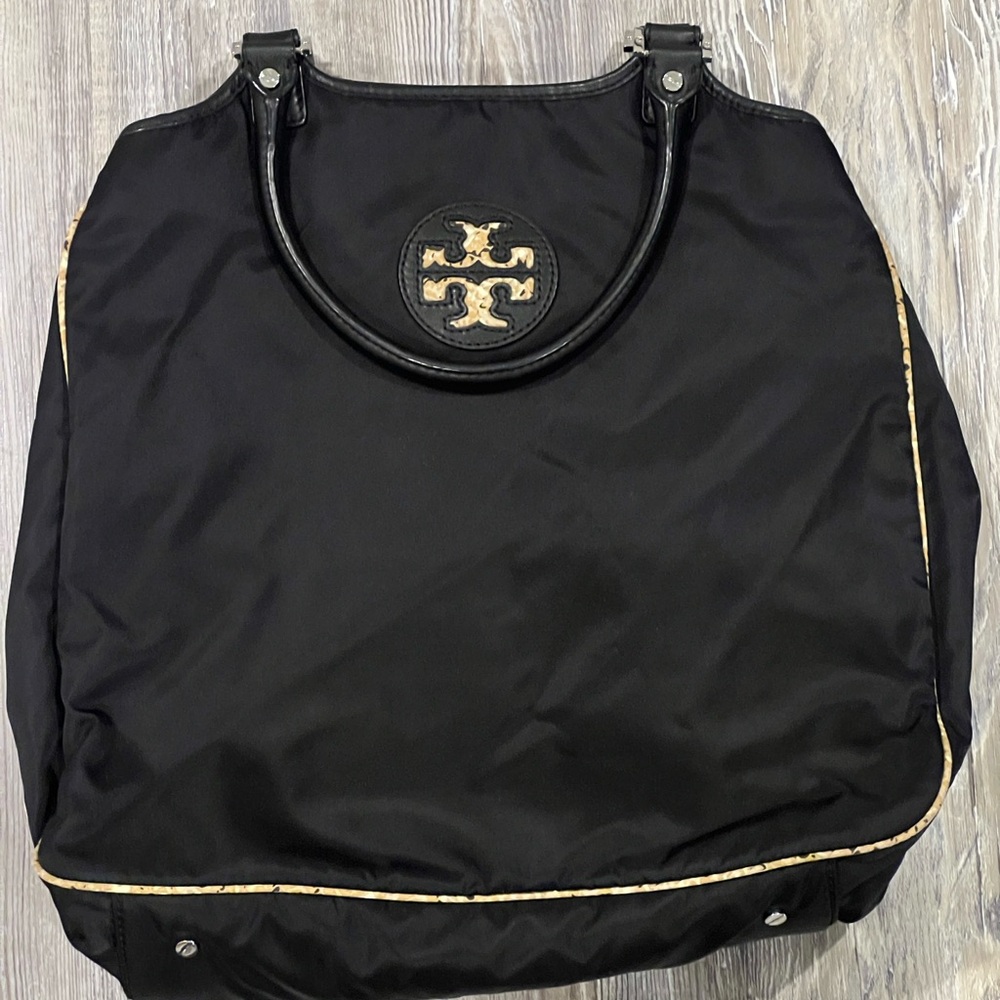 Vintage Tony Burch Black Nylon Bag - Snake Print